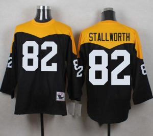 Mitchell And Ness 1967 Steelers #82 John Stallworth Black Yelllow Throwback Men's Stitched NFL Jersey