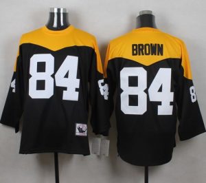 Mitchell And Ness 1967 Steelers #84 Antonio Brown Black Yelllow Throwback Men's Stitched NFL Jersey