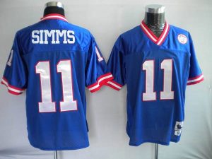 Mitchell and Ness Giants #11 Phil Simms Stitched Blue NFL Jersey