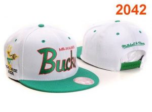 Mitchell and Ness NBA Milwaukee Bucks Stitched Snapback Hats 003