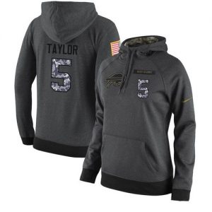 NFL Women's Nike Buffalo Bills #5 Tyrod Taylor Stitched Black Anthracite Salute to Service Player Performance Hoodie