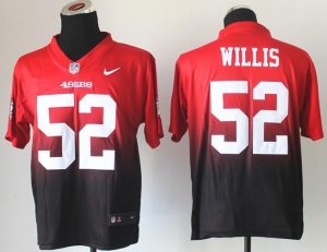 Nike 49ers #52 Patrick Willis Red Black Men's Embroidered NFL Elite Fadeaway Fashion Jersey