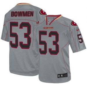 Nike 49ers #53 NaVorro Bowman Lights Out Grey Men's Embroidered NFL Elite Jersey