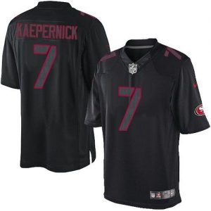 Nike 49ers #7 Colin Kaepernick Black Men's Embroidered NFL Impact Limited Jersey