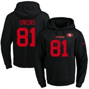 Nike 49ers #81 Terrell Owens Black Name & Number Pullover NFL Hoodie