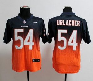 Nike Bears #54 Brian Urlacher Navy Blue Orange Men's Embroidered NFL Elite Fadeaway Fashion Jersey