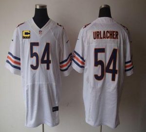 Nike Bears #54 Brian Urlacher White With C Patch Men's Embroidered NFL Elite Jersey