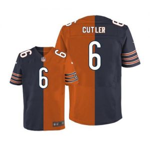 Nike Bears #6 Jay Cutler Navy Blue Orange Men's Stitched NFL Elite Split Jersey