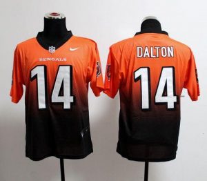 Nike Bengals #14 Andy Dalton Orange Black Men's Embroidered NFL Elite Fadeaway Fashion Jersey