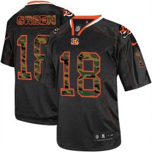 Nike Bengals #18 A.J. Green Black Men's Embroidered NFL Elite Camo Fashion Jersey