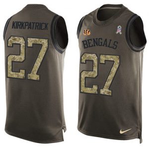 Nike Bengals #27 Dre Kirkpatrick Green Men's Stitched NFL Limited Salute To Service Tank Top Jersey