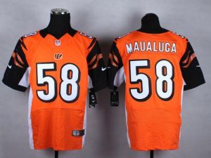 Nike Bengals #58 Rey Maualuga Orange Alternate Men's Stitched NFL Elite Jersey