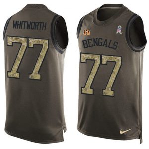 Nike Bengals #77 Andrew Whitworth Green Men's Stitched NFL Limited Salute To Service Tank Top Jersey