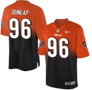 Nike Bengals #96 Carlos Dunlap Orange Black Men's Stitched NFL Elite Fadeaway Fashion Jersey