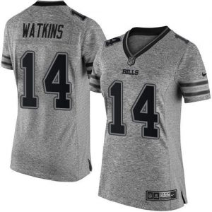 Nike Bills #14 Sammy Watkins Gray Women's Stitched NFL Limited Gridiron Gray Jersey