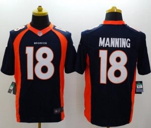 Nike Broncos #18 Peyton Manning Navy Blue Alternate Men's Stitched NFL New Limited Jersey