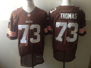 Nike Browns #73 Joe Thomas Brown Team Color Men's Embroidered NFL Elite Jersey