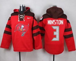 Nike Buccaneers #3 Jameis Winston Red Player Pullover NFL Hoodie