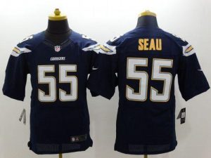 Nike Chargers #55 Junior Seau Navy Blue Team Color Men's Stitched NFL New Elite Jersey