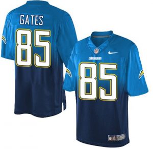 Nike Chargers #85 Antonio Gates Electric Blue Navy Blue Men's Stitched NFL Elite Fadeaway Fashion Jersey