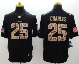 Nike Chiefs #25 Jamaal Charles Black Men's Stitched NFL Limited Salute to Service Jersey