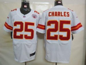 Nike Chiefs #25 Jamaal Charles White Men's Embroidered NFL Elite Jersey