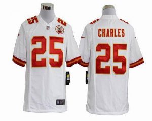 Nike Chiefs #25 Jamaal Charles White Men's Embroidered NFL Game Jersey