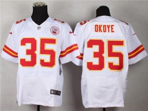 Nike Chiefs #35 Christian Okoye White Men's Stitched NFL Elite Jersey