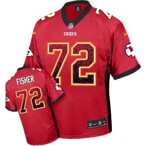 Nike Chiefs #72 Eric Fisher Red Team Color Men's Embroidered NFL Elite Drift Fashion Jersey