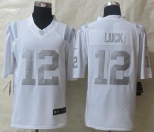 Nike Colts #12 Andrew Luck White Men's Stitched NFL Limited Platinum Jersey