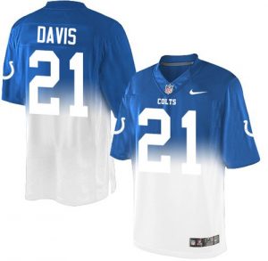 Nike Colts #21 Vontae Davis Royal Blue White Men's Stitched NFL Elite Fadeaway Fashion Jersey