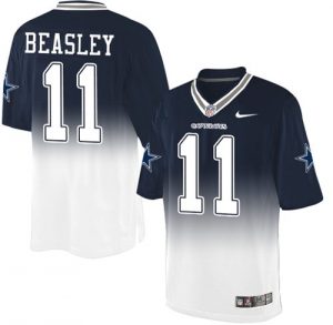 Nike Cowboys #11 Cole Beasley Navy Blue White Men's Stitched NFL Elite Fadeaway Fashion Jersey