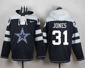 Nike Cowboys #31 Byron Jones Navy Blue Player Pullover NFL Hoodie