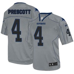 Nike Cowboys #4 Dak Prescott Lights Out Grey Men's Stitched NFL Elite Jersey