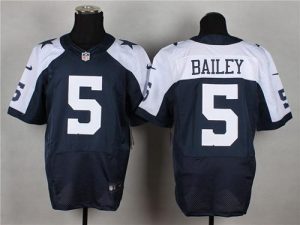 Nike Cowboys #5 Dan Bailey Navy Blue Thanksgiving Throwback Men's Stitched NFL Elite Jersey