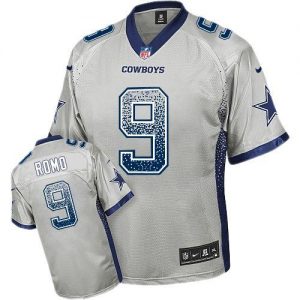 Nike Cowboys #9 Tony Romo Grey Men's Embroidered NFL Elite Drift Fashion Jersey