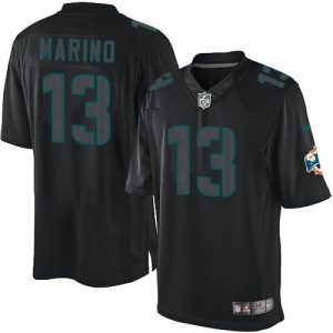 Nike Dolphins #13 Dan Marino Black Men's Embroidered NFL Impact Limited Jersey