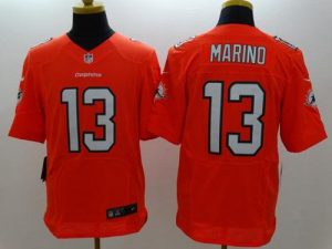 Nike Dolphins #13 Dan Marino Orange Alternate Men's Stitched NFL Elite Jersey