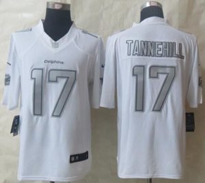 Nike Dolphins #17 Ryan Tannehill White Men's Stitched NFL Limited Platinum Jersey