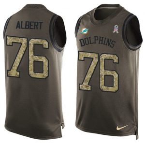 Nike Dolphins #76 Branden Albert Green Men's Stitched NFL Limited Salute To Service Tank Top Jersey