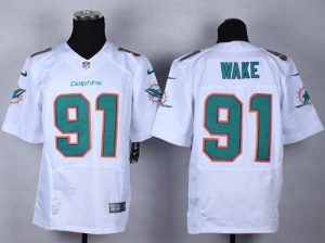 Nike Dolphins #91 Cameron Wake White Men's Stitched NFL New Elite Jersey