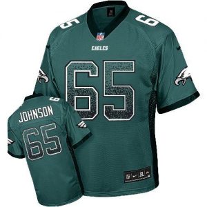 Nike Eagles #65 Lane Johnson Midnight Green Team Color Men's Embroidered NFL Elite Drift Fashion Jersey