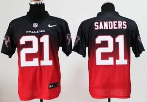 Nike Falcons #21 Deion Sanders Black Red Men's Stitched NFL Elite Fadeaway Fashion Jersey