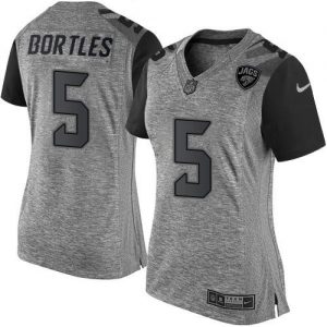 Nike Jaguars #5 Blake Bortles Gray Women's Stitched NFL Limited Gridiron Gray Jersey
