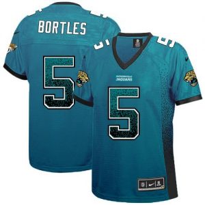 Nike Jaguars #5 Blake Bortles Teal Green Team Color Women's Stitched NFL Elite Drift Fashion Jersey