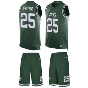 Nike Jets #25 Calvin Pryor Green Team Color Men's Stitched NFL Limited Tank Top Suit Jersey