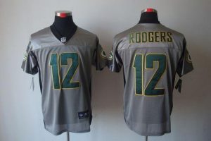 Nike Packers #12 Aaron Rodgers Grey Shadow Men's Embroidered NFL Elite Jersey