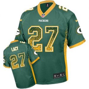 Nike Packers #27 Eddie Lacy Green Team Color Men's Embroidered NFL Elite Drift Fashion Jersey