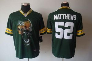 Nike Packers #52 Clay Matthews Green Team Color Men's Embroidered NFL Helmet Tri-Blend Limited Jersey