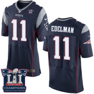 Nike Patriots #11 Julian Edelman Navy Blue Team Color Super Bowl LI Champions Men's Stitched NFL New Elite Jersey